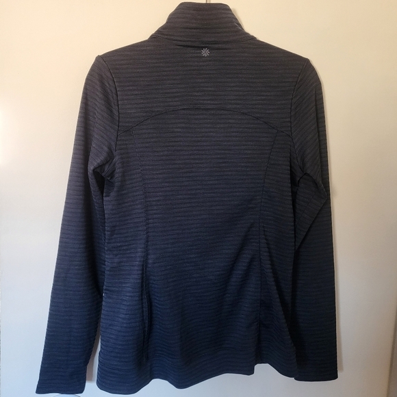 EUC Athleta Jacquard Intention Asymmetrical Zip Jacket navy Small - Picture 7 of 13